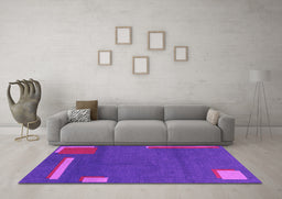 Machine Washable Abstract Pink Modern Rug in a Living Room, wshabs3581pnk