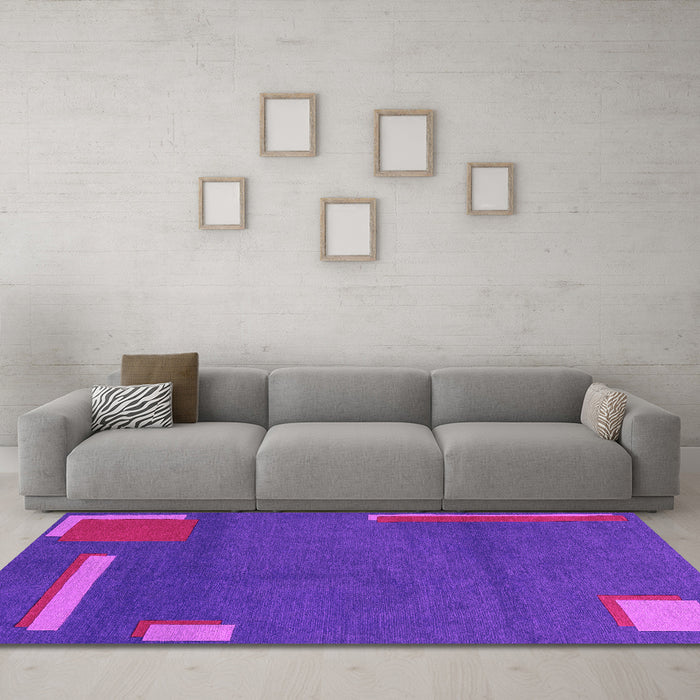 Machine Washable Abstract Pink Modern Rug in a Living Room, wshabs3581pnk