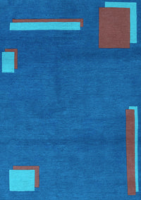 Abstract Light Blue Modern Rug, abs3581lblu