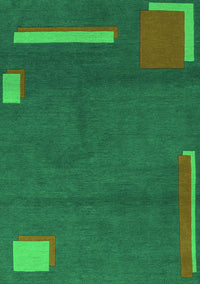 Abstract Green Modern Rug, abs3581grn