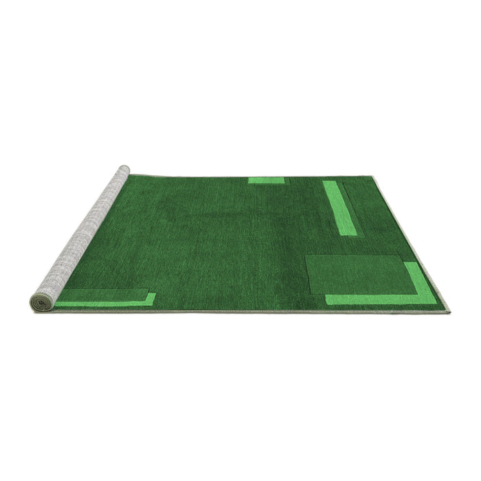 Sideview of Machine Washable Abstract Emerald Green Modern Area Rugs, wshabs3581emgrn