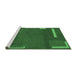 Sideview of Machine Washable Abstract Emerald Green Modern Area Rugs, wshabs3581emgrn