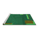 Sideview of Machine Washable Abstract Green Modern Area Rugs, wshabs3581grn