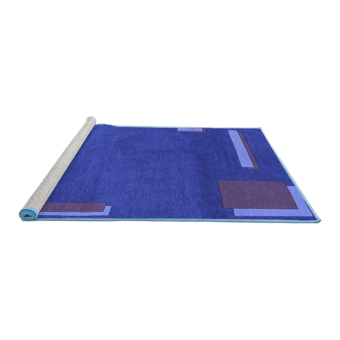 Sideview of Machine Washable Abstract Blue Modern Rug, wshabs3581blu