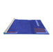 Sideview of Machine Washable Abstract Blue Modern Rug, wshabs3581blu