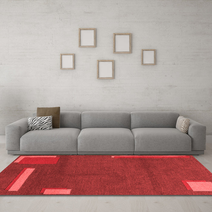Modern Red Washable Rugs