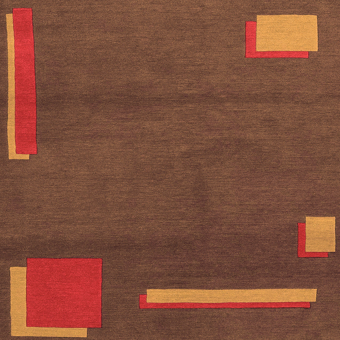 Square Abstract Orange Modern Rug, abs3581org