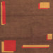 Square Abstract Orange Modern Rug, abs3581org