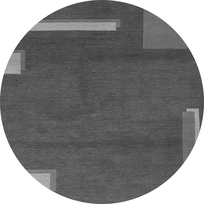 Round Abstract Gray Modern Rug, abs3581gry