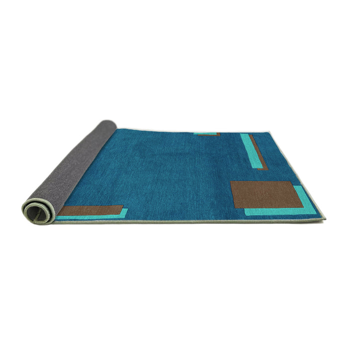 Sideview of Abstract Turquoise Modern Rug, abs3581turq