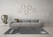 Machine Washable Abstract Gray Modern Rug in a Living Room,, wshabs3581gry