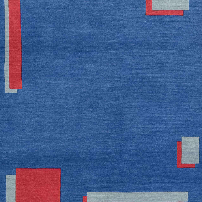 Abstract Sapphire Blue Modern Rug, abs3581
