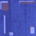 Square Abstract Blue Modern Rug, abs3581blu