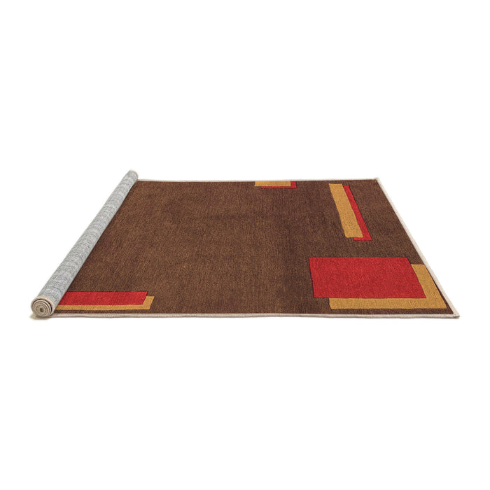 Sideview of Machine Washable Abstract Orange Modern Area Rugs, wshabs3581org