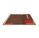 Sideview of Machine Washable Abstract Orange Modern Area Rugs, wshabs3581org