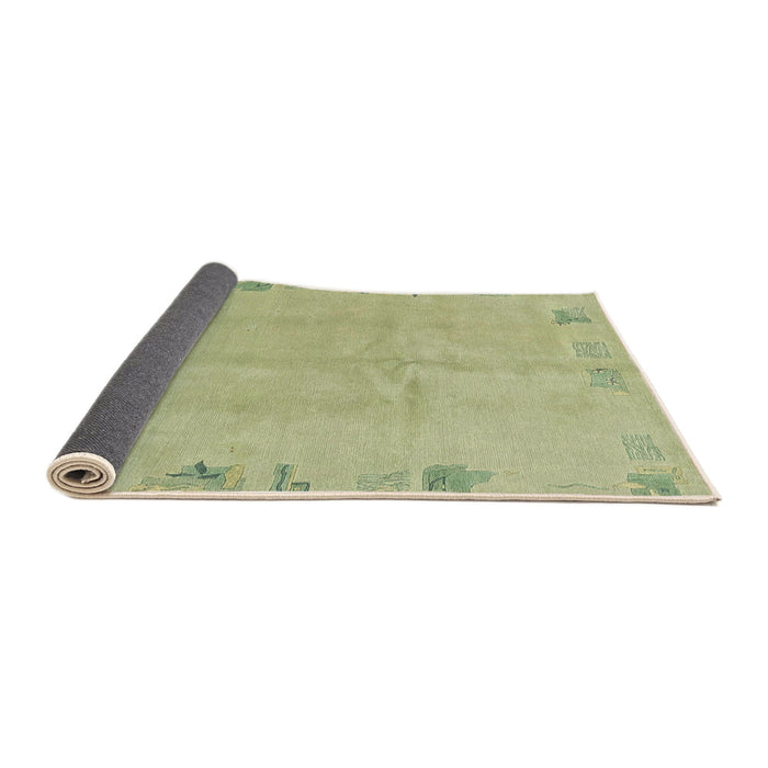 Sideview of Abstract Avocado Green Modern Rug, abs3582