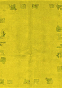 Abstract Yellow Modern Rug, abs3582yw