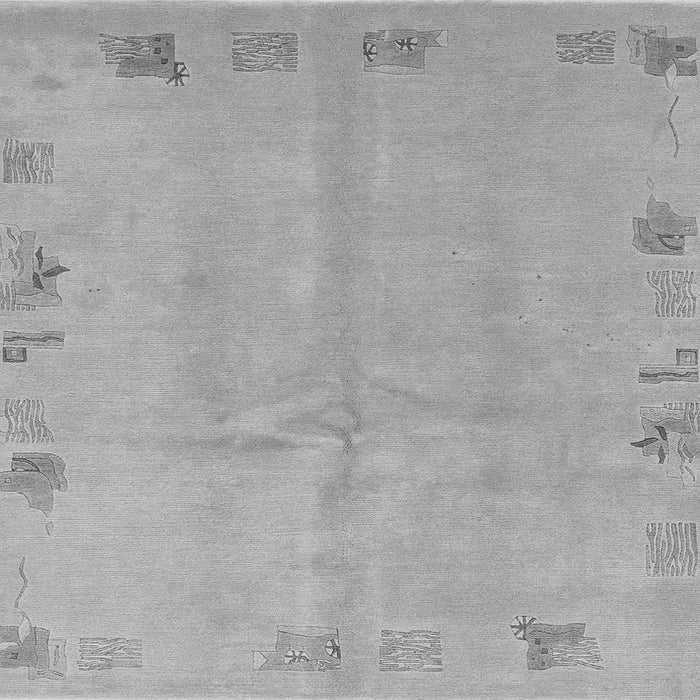 Square Machine Washable Abstract Gray Modern Rug, wshabs3582gry