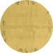 Round Abstract Brown Modern Rug, abs3582brn