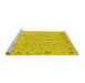 Sideview of Machine Washable Abstract Yellow Modern Rug, wshabs3582yw