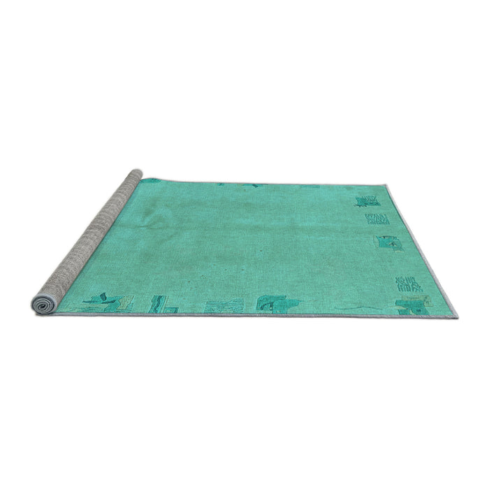 Sideview of Machine Washable Abstract Light Blue Modern Rug, wshabs3582lblu