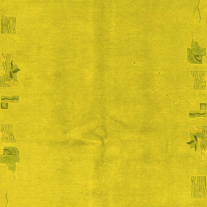 Machine Washable Abstract Yellow Modern Rug, wshabs3582yw