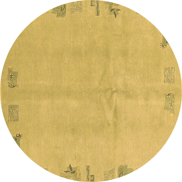 Round Machine Washable Abstract Brown Modern Rug, wshabs3582brn