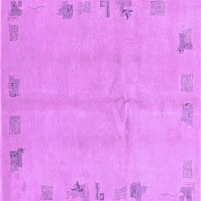 Square Machine Washable Abstract Purple Modern Area Rugs, wshabs3582pur