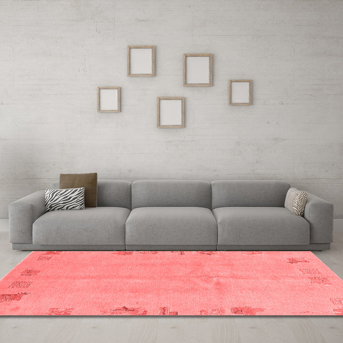 Modern Red Washable Rugs