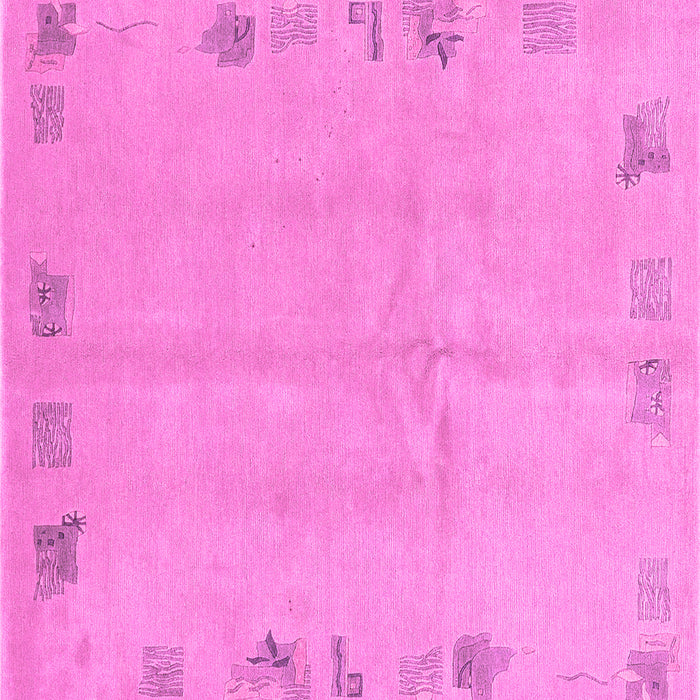 Square Machine Washable Abstract Pink Modern Rug, wshabs3582pnk