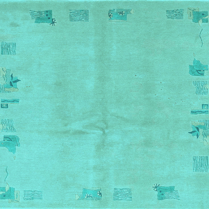 Square Machine Washable Abstract Light Blue Modern Rug, wshabs3582lblu