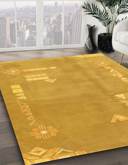 Abstract Orange Modern Rug in Family Room, abs3583
