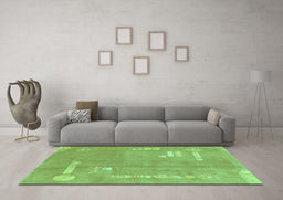 Machine Washable Abstract Turquoise Modern Area Rugs in a Living Room,, wshabs3583turq