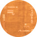 Round Abstract Orange Modern Rug, abs3583org