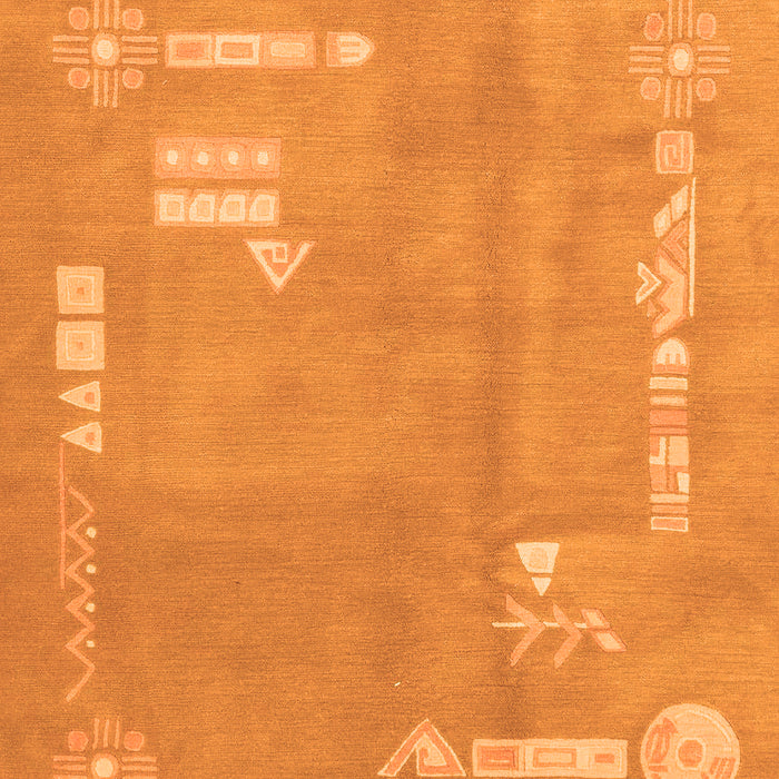 Machine Washable Abstract Orange Modern Area Rugs, wshabs3583org