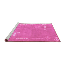 Sideview of Machine Washable Abstract Purple Modern Area Rugs, wshabs3583pur