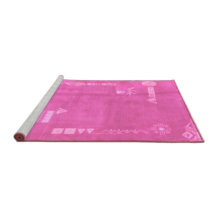 Sideview of Machine Washable Abstract Purple Modern Area Rugs, wshabs3583pur