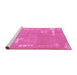 Sideview of Machine Washable Abstract Purple Modern Area Rugs, wshabs3583pur