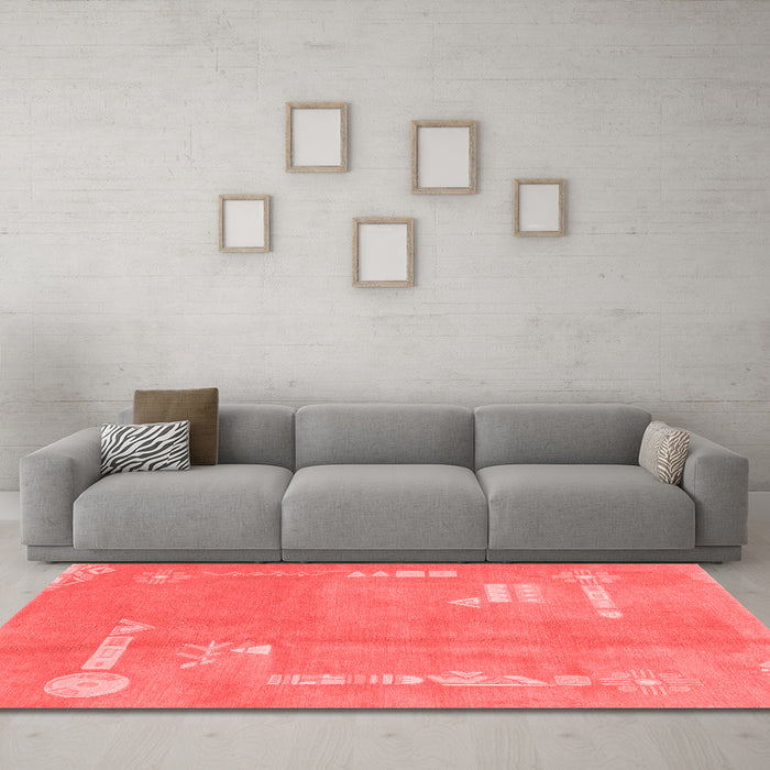 Modern Red Washable Rugs