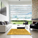 Square Abstract Orange Modern Rug in a Living Room, abs3583