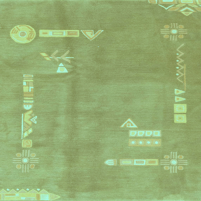 Square Abstract Light Blue Modern Rug, abs3583lblu