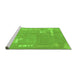 Sideview of Machine Washable Abstract Green Modern Area Rugs, wshabs3583grn