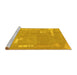 Sideview of Machine Washable Abstract Yellow Modern Rug, wshabs3583yw