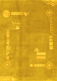 Abstract Yellow Modern Rug, abs3583yw