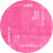 Round Abstract Pink Modern Rug, abs3583pnk