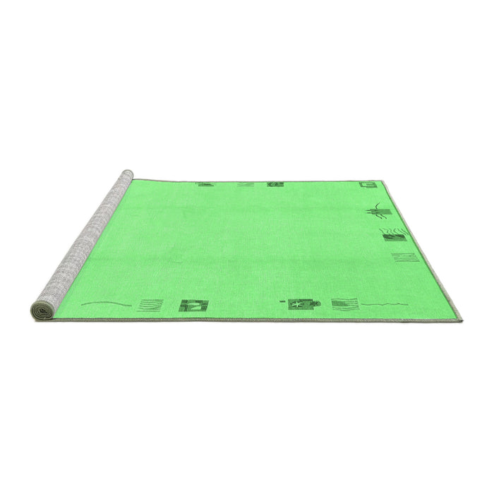 Sideview of Machine Washable Solid Emerald Green Modern Area Rugs, wshabs3584emgrn