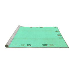 Sideview of Machine Washable Solid Turquoise Modern Area Rugs, wshabs3584turq