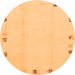 Round Machine Washable Solid Orange Modern Area Rugs, wshabs3584org