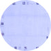 Round Solid Blue Modern Rug, abs3584blu