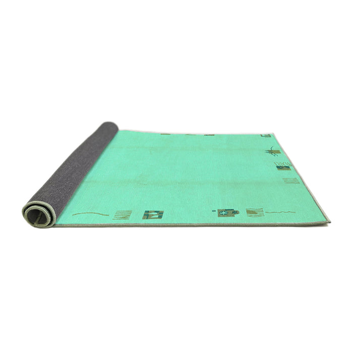 Sideview of Solid Turquoise Modern Rug, abs3584turq